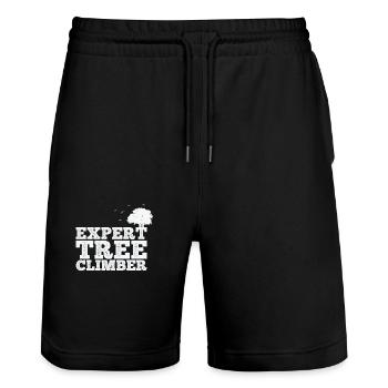 Expert Tree Climber Natur Wälder Blätter - Stanley/Stella Unisex Bio Joggingshorts Trainer  - Schwarz - Vorne - Nik (191cm) & Marisol (170cm)