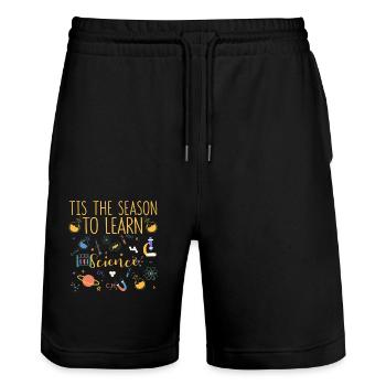 C’est la saison pour apprendre la science Noël - Short de jogging bio TRAINER Stanley/Stella unisexe - noir - Devant - Nik (191cm) & Marisol (170cm)