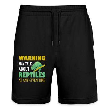 Avertissement peut parler de reptiles Lizard Lover - Short de jogging bio TRAINER Stanley/Stella unisexe - noir - Devant - Nik (191cm) & Marisol (170cm)