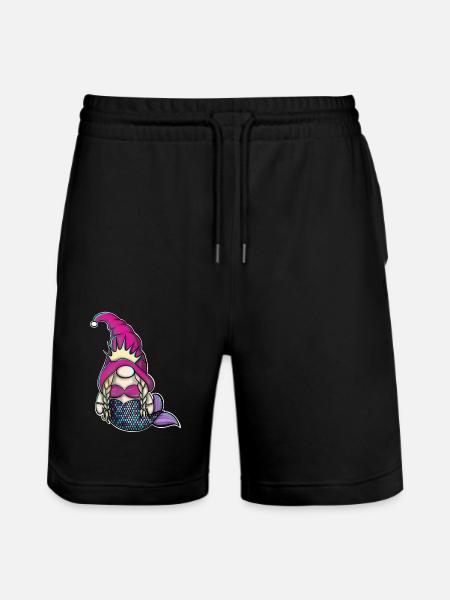 Mermaid Gnome Gnome - Stanley/Stella Trainer Unisex Organic Jogging Shorts - black