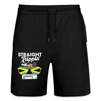 Straight Trippin' Jamaica Vacation Tour Voyage - Short de jogging bio TRAINER Stanley/Stella unisexe - noir - Devant - Nik (191cm) & Marisol (170cm)