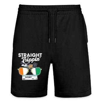 Straight Trippin' Ivory Vacation Tour Travel Trip - Short de jogging bio TRAINER Stanley/Stella unisexe - noir - Devant - Nik (191cm) & Marisol (170cm)
