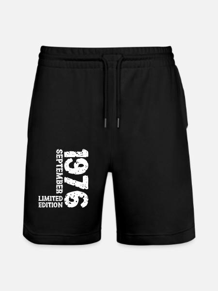 1976 September Limited Edition 47th Födelsedag Dekoration - Ekologiska joggingshorts Trainer unisex från Stanley/Stella - svart