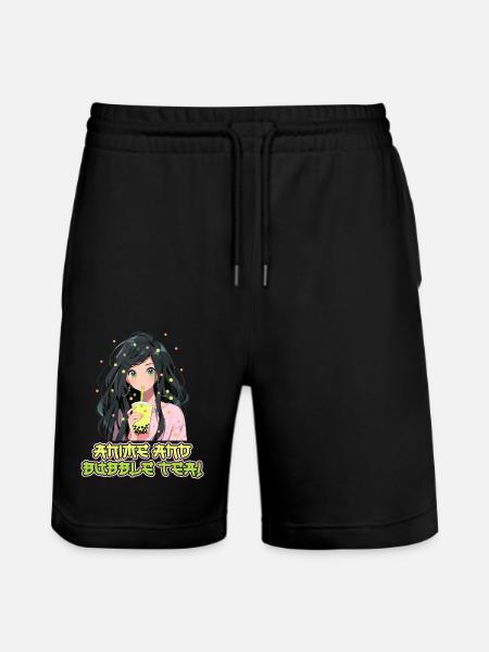 Anime and Boba Bubble Tea - Stanley/Stella Trainer Unisex Organic Jogging Shorts - black