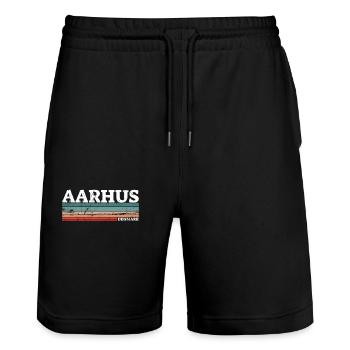 Aarhus Danemark Vintage Danois Retro Dane - Short de jogging bio TRAINER Stanley/Stella unisexe - noir - Devant - Nik (191cm) & Marisol (170cm)