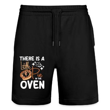 Pregnancy little pumpkin pie in the oven - Stanley/Stella Unisex Bio Joggingshorts Trainer  - Schwarz - Vorne - Nik (191cm) & Marisol (170cm)