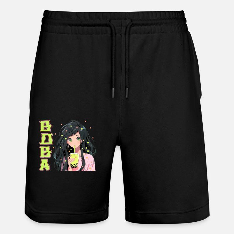 Anime and Boba Bubble Tea - Stanley/Stella Unisex Bio Joggingshorts Trainer  - Schwarz