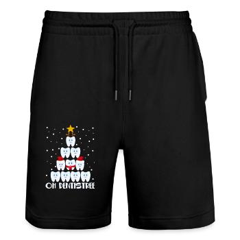 Oh Dentistree Christmas Dentist Tree Funny - Stanley/Stella Trainer Unisex Organic Jogging Shorts - black - Front - Nik (191cm) & Marisol (170cm)