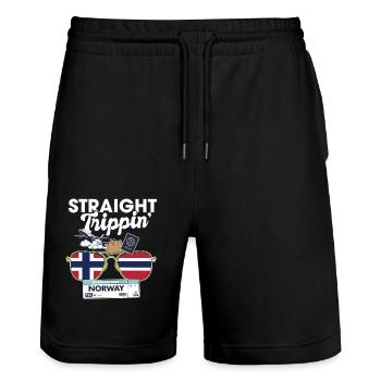 Straight Trippin' Norway Vacation Tour Travel - Short de jogging bio TRAINER Stanley/Stella unisexe - noir - Devant - Nik (191cm) & Marisol (170cm)