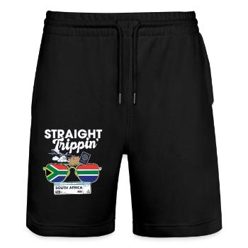 Straight Trippin' South Africa Vacation Tour - Short de jogging bio TRAINER Stanley/Stella unisexe - noir - Devant - Nik (191cm) & Marisol (170cm)