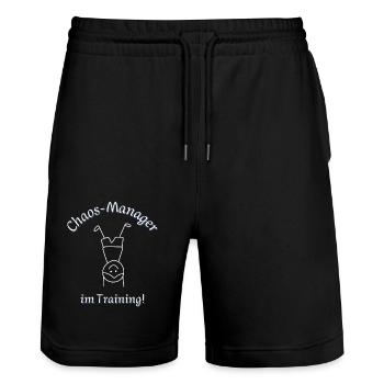 Chaos Manager - Stanley/Stella Unisex Bio Joggingshorts Trainer  - Schwarz - Vorne - Nik (191cm) & Marisol (170cm)