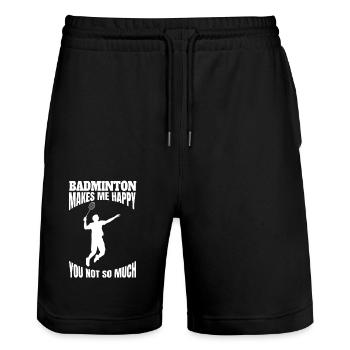 Badminton badminton fan badminton équipe badminton - Short de jogging bio TRAINER Stanley/Stella unisexe - noir - Devant - Nik (191cm) & Marisol (170cm)