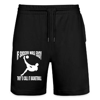 Soccer Design Soccer Team Joueur de soccer - Short de jogging bio TRAINER Stanley/Stella unisexe - noir - Devant - Nik (191cm) & Marisol (170cm)