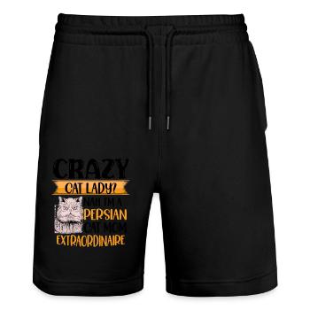 Chat persan Chat Amoureux Propriétaire de chat Persan Longhair C - Short de jogging bio TRAINER Stanley/Stella unisexe - noir - Devant - Nik (191cm) & Marisol (170cm)