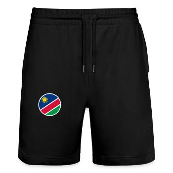 Namibie Drapeau namibien Namibien - Short de jogging bio TRAINER Stanley/Stella unisexe - noir - Devant - Nik (191cm) & Marisol (170cm)