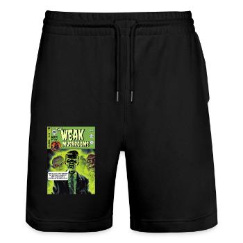 Retro-Horror-Comic - Die schwachen Pilze - Stanley/Stella Unisex Bio Joggingshorts Trainer  - Schwarz - Vorne - Nik (191cm) & Marisol (170cm)