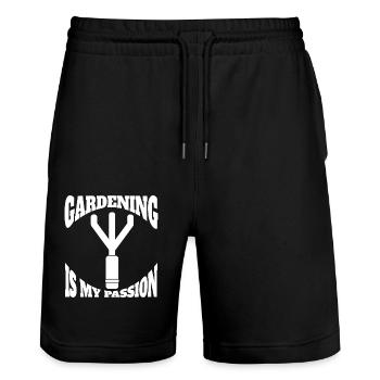 Gardener Gardening Garden Hobby Gardener Gardener - Stanley/Stella Trainer Unisex Organic Jogging Shorts - black - Front - Nik (191cm) & Marisol (170cm)