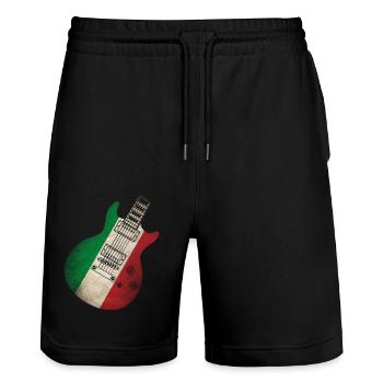 Italien Flagge Gitarre - Stanley/Stella Unisex Bio Joggingshorts Trainer  - Schwarz - Vorne - Nik (191cm) & Marisol (170cm)