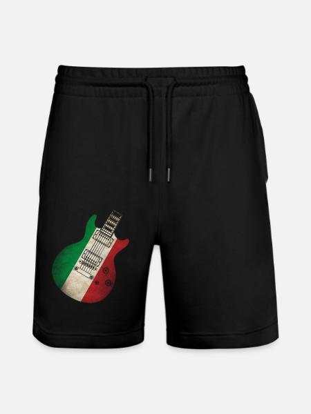 Italy Flag Guitar - Stanley/Stella Trainer Unisex Organic Jogging Shorts - black
