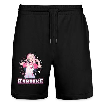 Filles Manga Anime Karaoké - Short de jogging bio TRAINER Stanley/Stella unisexe - noir - Devant - Nik (191cm) & Marisol (170cm)