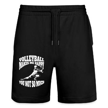 Volleyball de plage Volleyball Volleyball Cadeau de joueur de volleyball - Short de jogging bio TRAINER Stanley/Stella unisexe - noir - Devant - Nik (191cm) & Marisol (170cm)