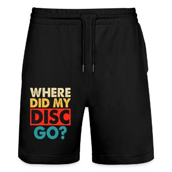 Discgolf Disc Golf - Stanley/Stella Unisex Bio Joggingshorts Trainer  - Schwarz - Vorne - Nik (191cm) & Marisol (170cm)