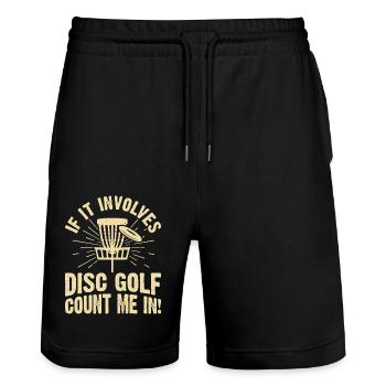Discgolf Disc Golf - Stanley/Stella Unisex Bio Joggingshorts Trainer  - Schwarz - Vorne - Nik (191cm) & Marisol (170cm)
