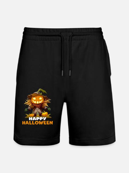 Joyeux Halloween citrouille épouvantail graphique - Short de jogging bio TRAINER Stanley/Stella unisexe - noir