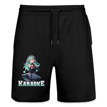 Filles Manga Anime Karaoké - Short de jogging bio TRAINER Stanley/Stella unisexe - noir - Devant - Nik (191cm) & Marisol (170cm)