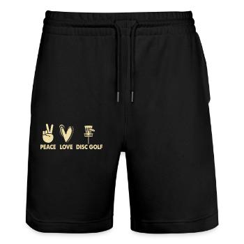 Discgolf Disc Golf - Stanley/Stella Unisex Bio Joggingshorts Trainer  - Schwarz - Vorne - Nik (191cm) & Marisol (170cm)