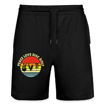Discgolf Disc Golf - Stanley/Stella Unisex Bio Joggingshorts Trainer  - Schwarz - Vorne - Nik (191cm) & Marisol (170cm)