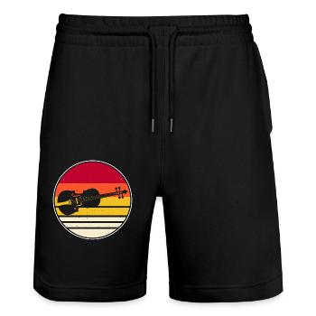 Violine Violinist - Stanley/Stella Unisex Bio Joggingshorts Trainer  - Schwarz - Vorne - Nik (191cm) & Marisol (170cm)
