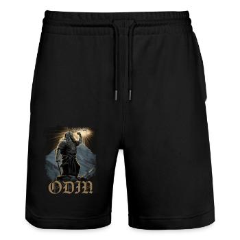 Mighty Odin Viking Norse Mythology - Stanley/Stella Trainer Unisex Organic Jogging Shorts - black - Front - Nik (191cm) & Marisol (170cm)