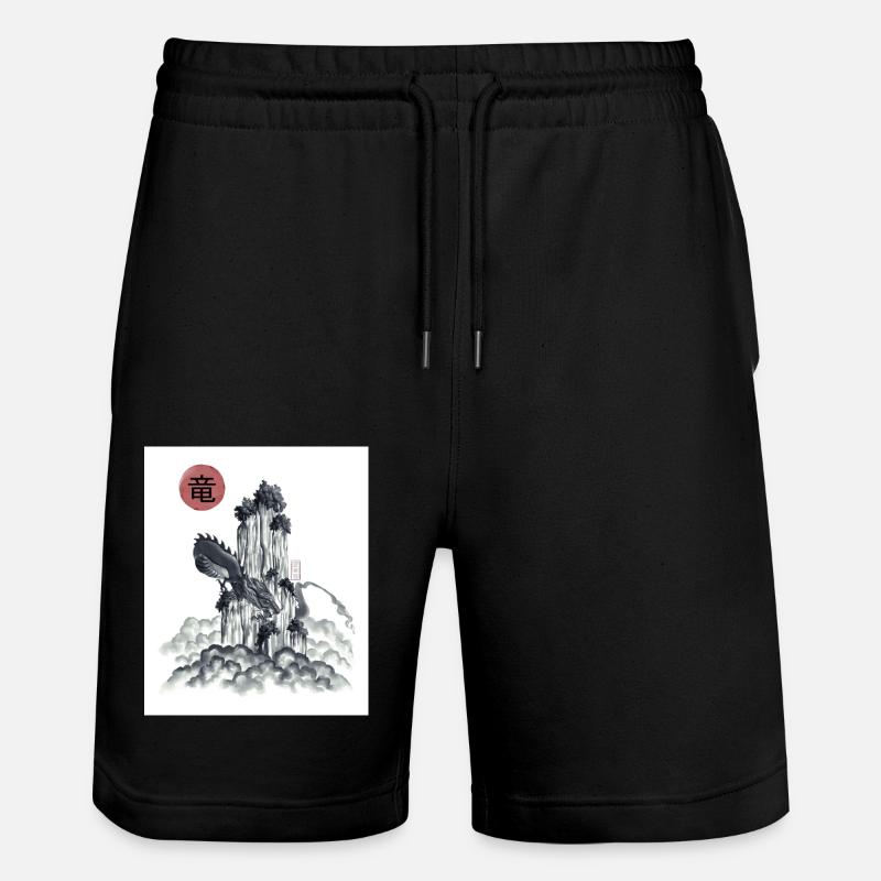 Sumi-e Drache - Stanley/Stella Unisex Bio Joggingshorts Trainer  - Schwarz