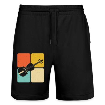 Violine Violinist - Stanley/Stella Unisex Bio Joggingshorts Trainer  - Schwarz - Vorne - Nik (191cm) & Marisol (170cm)