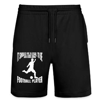 Fußballspieler Fußballdesign Fußballmannschaft - Stanley/Stella Unisex Bio Joggingshorts Trainer  - Schwarz - Vorne - Nik (191cm) & Marisol (170cm)