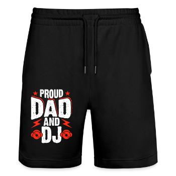 Papa Dj - Short de jogging bio TRAINER Stanley/Stella unisexe - noir - Devant - Nik (191cm) & Marisol (170cm)