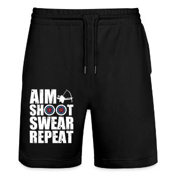 Bogenschütze Bogenschießen - Stanley/Stella Unisex Bio Joggingshorts Trainer  - Schwarz - Vorne - Nik (191cm) & Marisol (170cm)