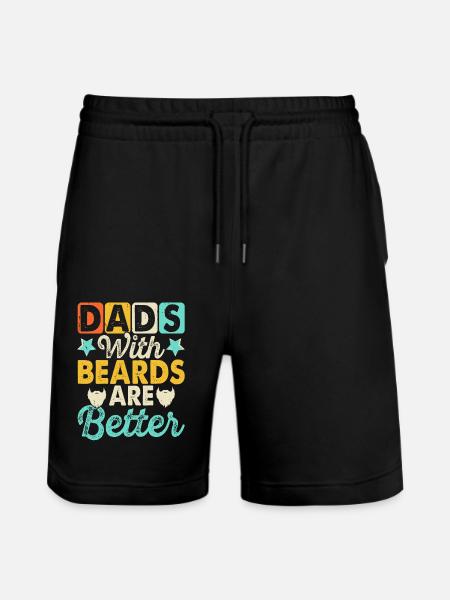 Daddy with a beard - Stanley/Stella Trainer Unisex Organic Jogging Shorts - black