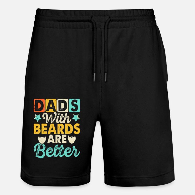 Daddy with a beard - Stanley/Stella Trainer Unisex Organic Jogging Shorts - black