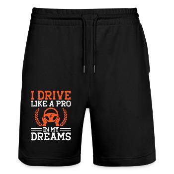 Driving License Passed New Driver Permit Driving S - Stanley/Stella Trainer Unisex Organic Jogging Shorts - black - Front - Nik (191cm) & Marisol (170cm)