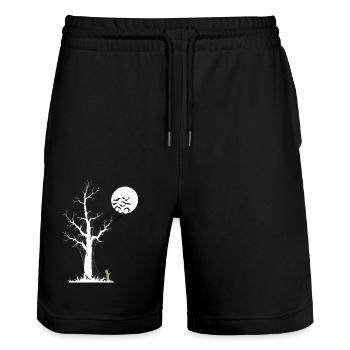 Zombie-Baum, Zombie-Wecker - Stanley/Stella Unisex Bio Joggingshorts Trainer  - Schwarz - Vorne - Nik (191cm) & Marisol (170cm)