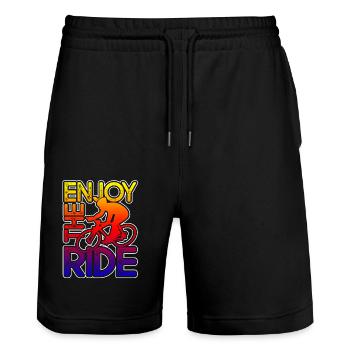 Cycling Cycling Enjoy The Ride - Stanley/Stella Trainer Unisex Organic Jogging Shorts - black - Front - Nik (191cm) & Marisol (170cm)