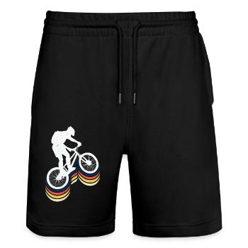 Fahrrad Radfahren - Stanley/Stella Unisex Bio Joggingshorts Trainer  - Schwarz - Vorne - Nik (191cm) & Marisol (170cm)