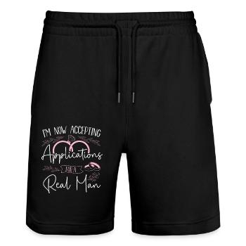 Happy Divorce Party I'm Now - Stanley/Stella Unisex Bio Joggingshorts Trainer  - Schwarz - Vorne - Nik (191cm) & Marisol (170cm)