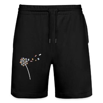Dandelion Books Flower Reading Teacher Librarian - Stanley/Stella Trainer Unisex Organic Jogging Shorts - black - Front - Nik (191cm) & Marisol (170cm)