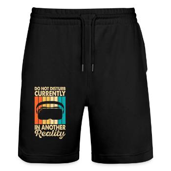VR Virtual Reality Glasses Virtual Reality - Stanley/Stella Trainer Unisex Organic Jogging Shorts - black - Front - Nik (191cm) & Marisol (170cm)
