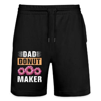 Papa Donut - Short de jogging bio TRAINER Stanley/Stella unisexe - noir - Devant - Nik (191cm) & Marisol (170cm)