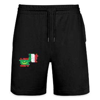 Mauretanien Italien Flagge Italienisch Mauretanier - Stanley/Stella Unisex Bio Joggingshorts Trainer  - Schwarz - Vorne - Nik (191cm) & Marisol (170cm)