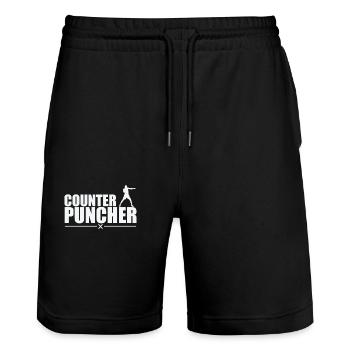 Counter Puncher Boxen - Stanley/Stella Unisex Bio Joggingshorts Trainer  - Schwarz - Vorne - Nik (191cm) & Marisol (170cm)
